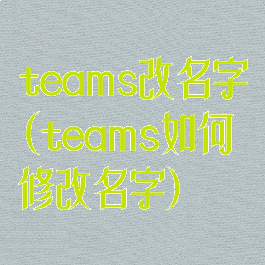 teams改名字(teams如何修改名字)