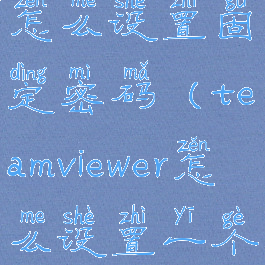 teamviewer15怎么设置固定密码(teamviewer怎么设置一个固定密码)