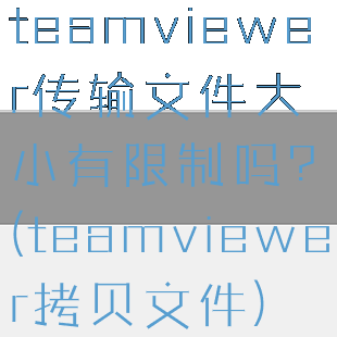 teamviewer传输文件大小有限制吗?(teamviewer拷贝文件)