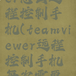 teamviewer怎么远程控制手机(teamviewer远程控制手机每次需要对方确认)