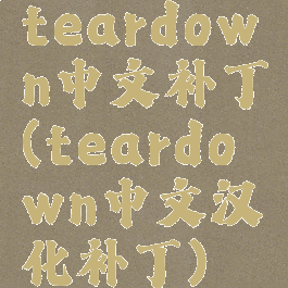 teardown中文补丁(teardown中文汉化补丁)