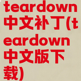 teardown中文补丁(teardown中文版下载)