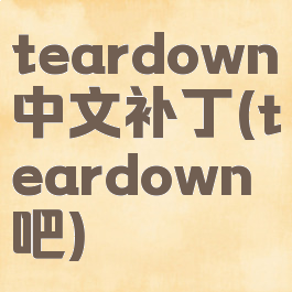 teardown中文补丁(teardown吧)