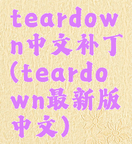 teardown中文补丁(teardown最新版中文)