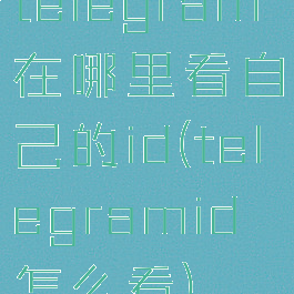telegram在哪里看自己的id(telegramid怎么看)