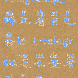 telegram在哪里看自己的id(telegram怎么查看自己的id)