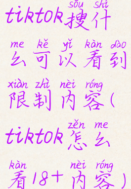tiktok搜什么可以看到限制内容(tiktok怎么看18+内容)