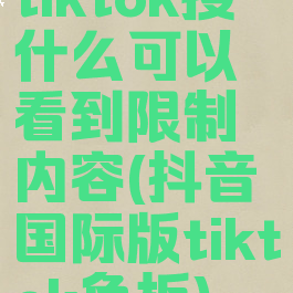 tiktok搜什么可以看到限制内容(抖音国际版tiktok色板)