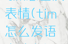 tim怎么发表情(tim怎么发语音消息)