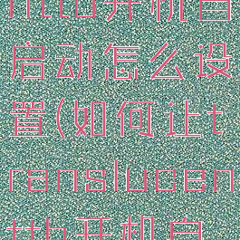 translucenttb开机自启动怎么设置(如何让translucenttb开机自启)