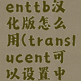 translucenttb汉化版怎么用(translucent可以设置中文吗)