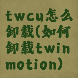 twcu怎么卸载(如何卸载twinmotion)