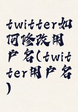 twitter如何修改用户名(twitter用户名)