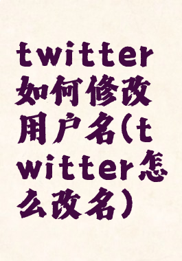 twitter如何修改用户名(twitter怎么改名)