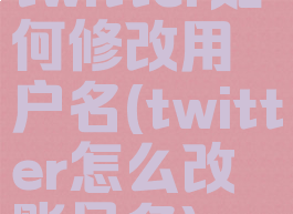 twitter如何修改用户名(twitter怎么改账号名)