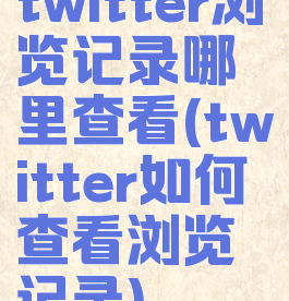 twitter浏览记录哪里查看(twitter如何查看浏览记录)