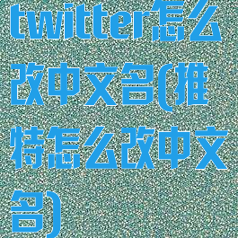 twitter怎么改中文名(推特怎么改中文名)