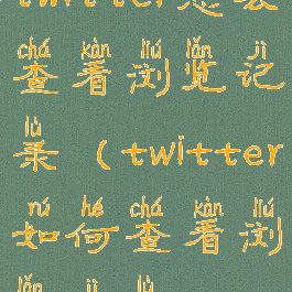 twitter怎么查看浏览记录(twitter如何查看浏览记录)