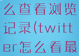 twitter怎么查看浏览记录(twitter怎么看最近浏览)
