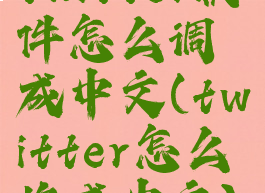 twitter软件怎么调成中文(twitter怎么换成中文)