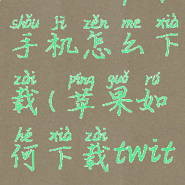 twitter苹果手机怎么下载(苹果如何下载twitterapp)