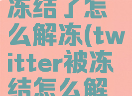 twitter被冻结了怎么解冻(twitter被冻结怎么解冻永久)