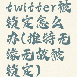 twitter被锁定怎么办(推特无缘无故被锁定)