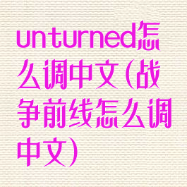 unturned怎么调中文(战争前线怎么调中文)
