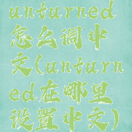 unturned怎么调中文(unturned在哪里设置中文)