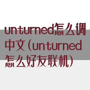 unturned怎么调中文(unturned怎么好友联机)