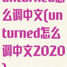unturned怎么调中文(unturned怎么调中文2020)