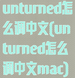 unturned怎么调中文(unturned怎么调中文mac)