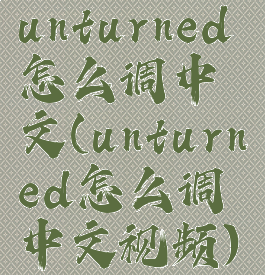 unturned怎么调中文(unturned怎么调中文视频)