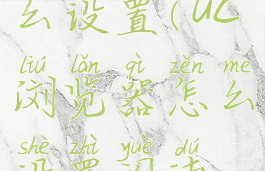 uc浏览器怎么设置(uc浏览器怎么设置阅读模式)