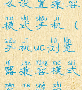 uc浏览器怎么设置兼容模式手机(手机uc浏览器兼容模式怎么设置在哪)