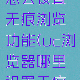 uc浏览器怎么设置无痕浏览功能(uc浏览器哪里设置无痕浏览)