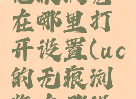 uc浏览器无痕浏览在哪里打开设置(uc的无痕浏览在哪设置)