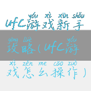 ufc游戏新手攻略(ufc游戏怎么操作)