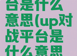 up对战平台是什么意思(up对战平台是什么意思啊)