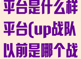 up官方对战平台是什么样平台(up战队以前是哪个战队)