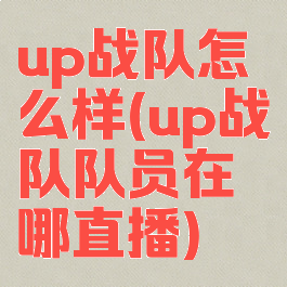 up战队怎么样(up战队队员在哪直播)