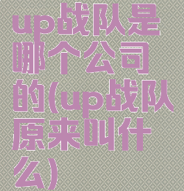 up战队是哪个公司的(up战队原来叫什么)