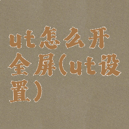 ut怎么开全屏(ut设置)