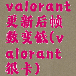 valorant更新后帧数变低(valorant很卡)