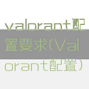 valorant配置要求(Valorant配置)