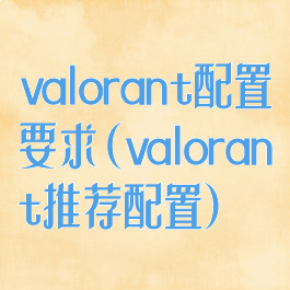 valorant配置要求(valorant推荐配置)
