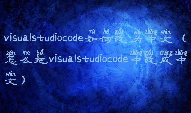 visualstudiocode如何改为中文(怎么把visualstudiocode中改成中文)