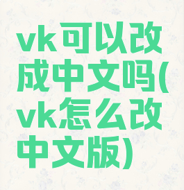 vk可以改成中文吗(vk怎么改中文版)