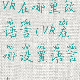 vk在哪里改语言(vk在哪设置语言)