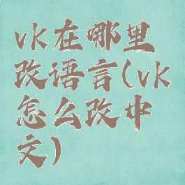 vk在哪里改语言(vk怎么改中文)